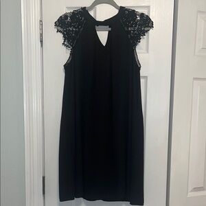 Elegant Black Lace Sleeve Dress